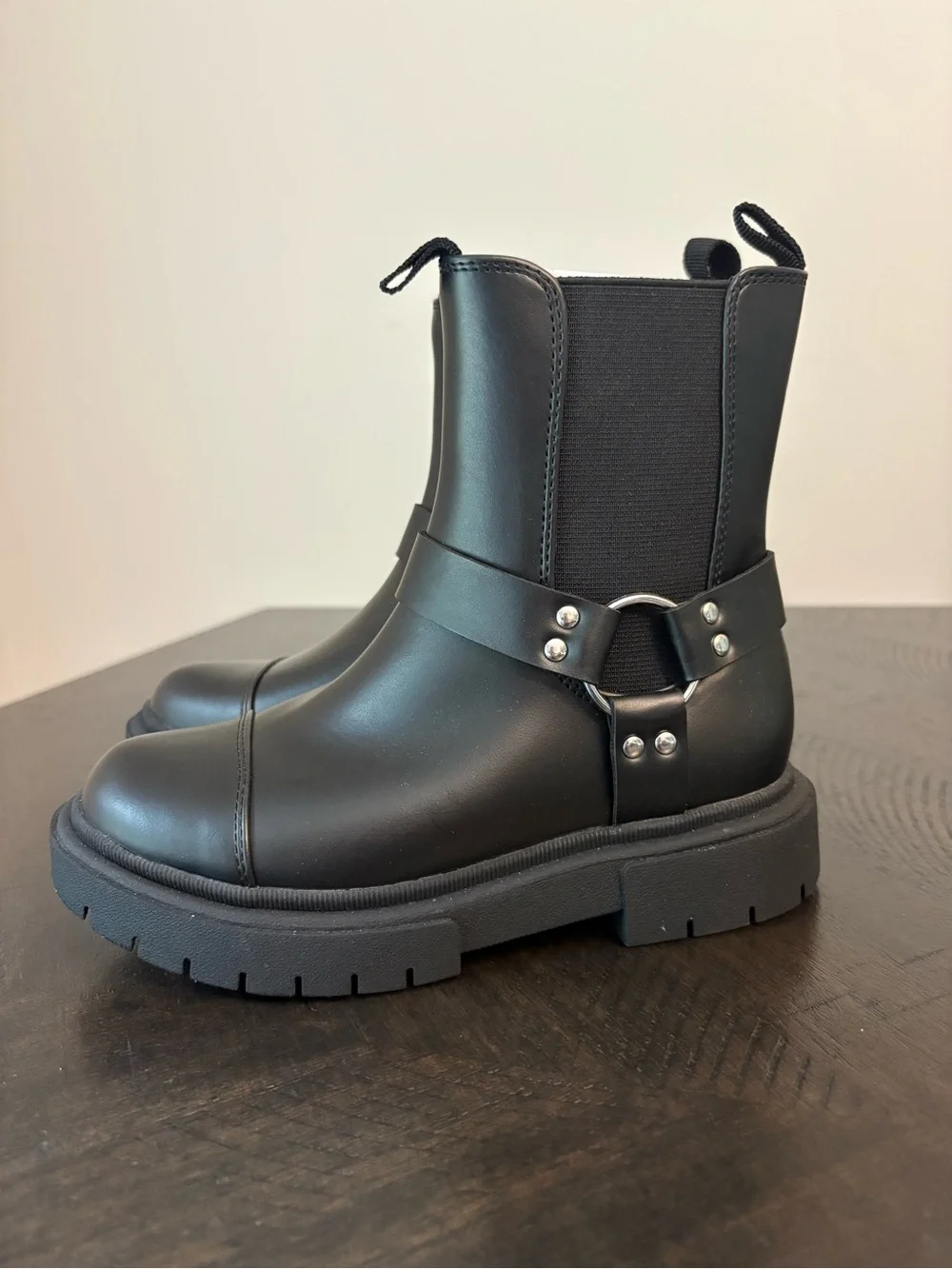 Art Class Girls Black Boots Kids Size 13 Crosby Chunky Boots with Zippers NWT